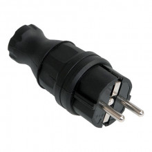 Вилка прямая каучук 2Р+Е 16А 220V