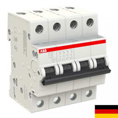 Автоматический выключатель ABB 4-полюсный SH204 C16 6кА 2CDS214001R0164